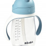 Поильник-бутылочка Beaba Straw Cup 300 мл 913479 WINDY BLUE