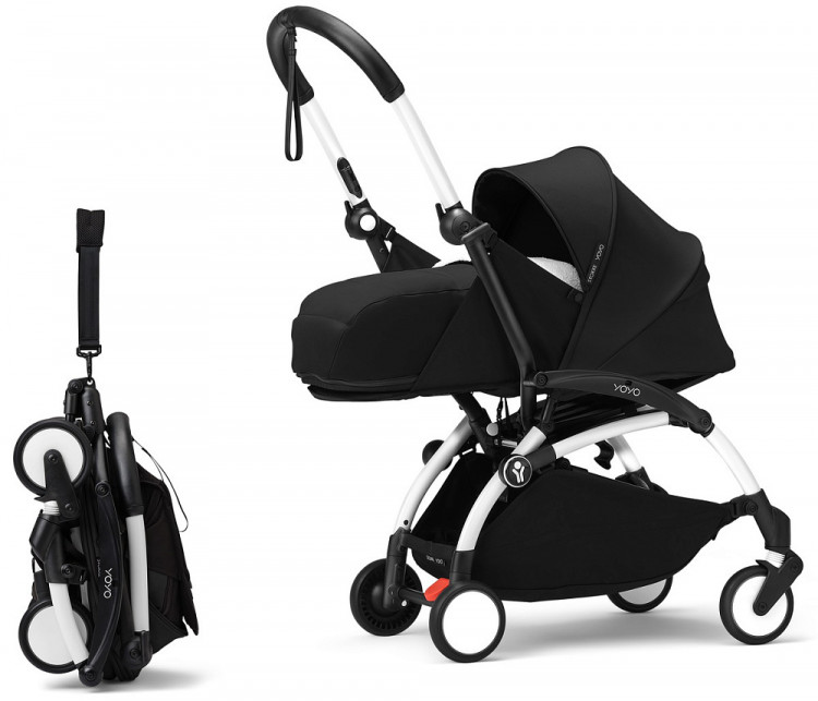 Коляска для новорожденных Stokke YOYO3 Newborn Pack 0+ рама белая White Black