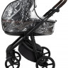 Детская коляска Roan Esso Кожа 3 в 1 с автокреслом Pituso Santiso Pro ESSK/210/1 Black /Black/руч.Тем.коричневый