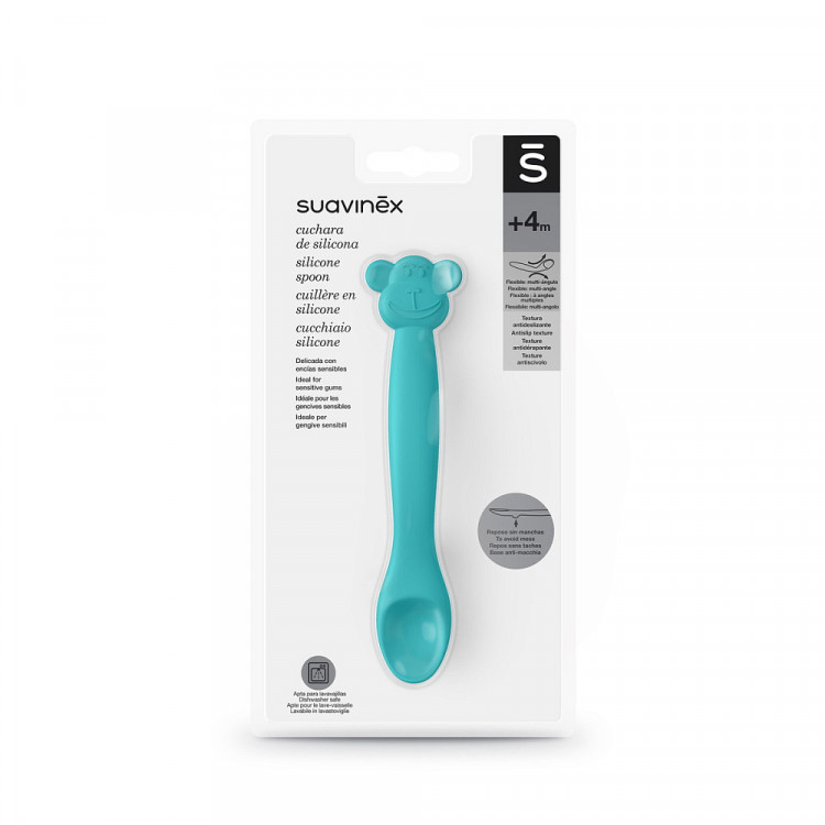Ложка детская для кормления Suavinex силикон 401354 MONKEY GREEN S Ложка детская для кормления Suavinex силикон 401354 MONKEY GREEN S