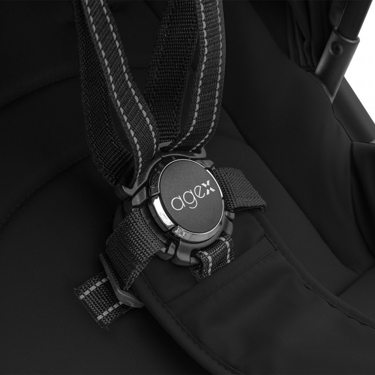 Коляска Agex Life 3 в 1 матовая рама с автокреслом i-Safe S Grey ALB583 Black (Черный)