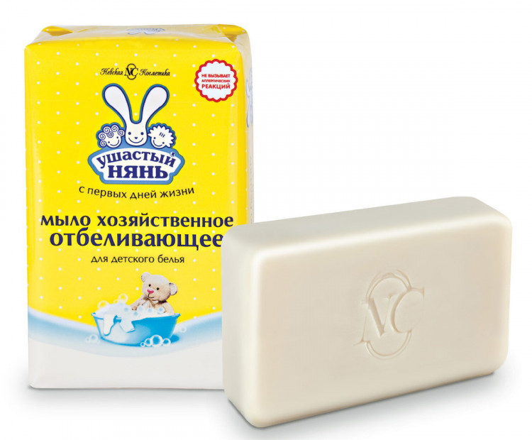 Мыло Ушастый нянь хозяйственное с отбеливающим эффектом 180 гр.