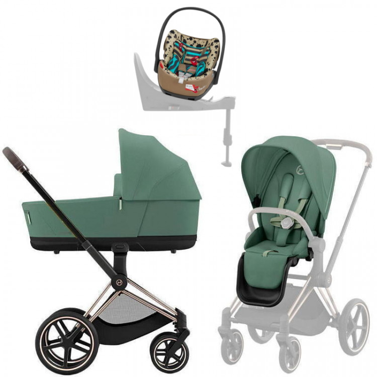 Коляска Cybex Priam IV Rosegold complete Cloud T One Love Base T 4 в 1 Leaf Green Коляска Cybex Priam IV Rosegold complete Cloud T One Love Base T 4 в 1 Leaf Green