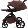Детская коляска Peppy Monaco Plus 3 в 1 с автокреслом Jet Black Burgundy (винный), рама коричневая