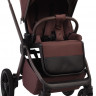 Детская коляска Peppy Monaco Plus 3 в 1 с автокреслом Jet Black Burgundy (винный), рама коричневая