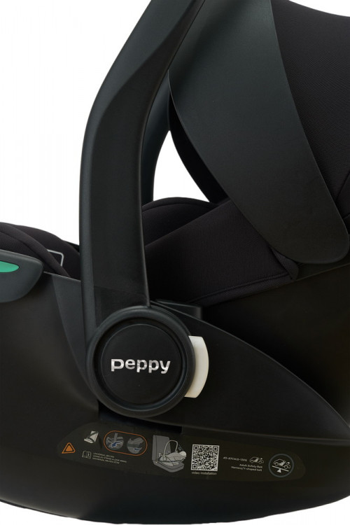 Детская коляска Peppy Monaco Plus 3 в 1 с автокреслом Jet Black Burgundy (винный), рама коричневая