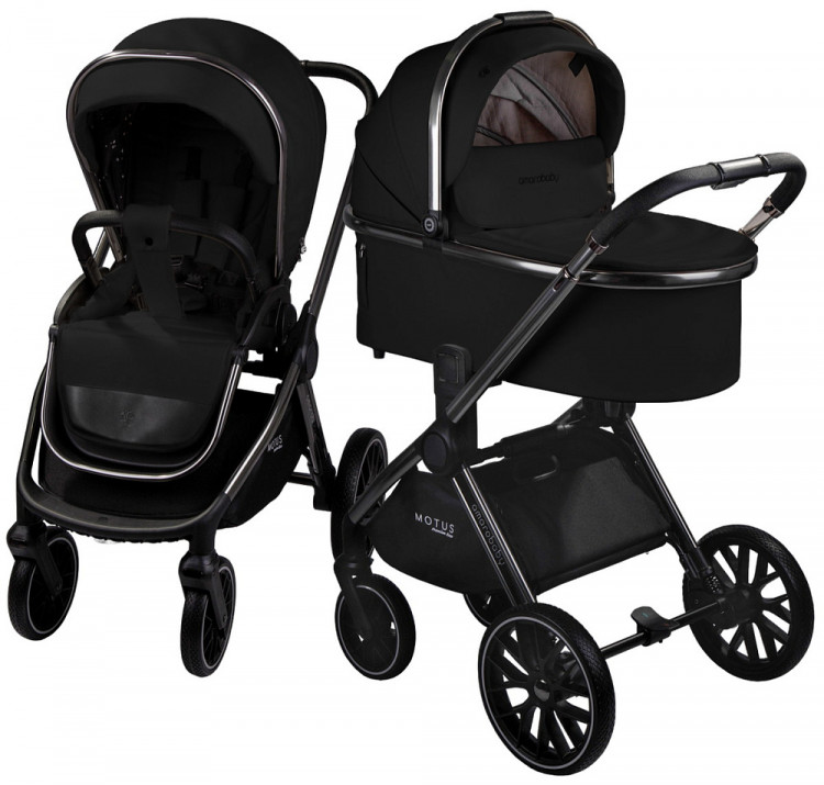Детская коляска AmaroBaby Motus Premium Ecco 3 в 1 с автокреслом Rant Miro Graphite черный