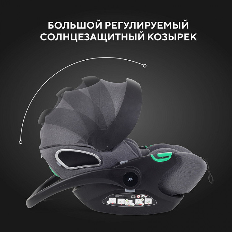 Детская коляска Rant Flex Therm Soft 4 в 1 с автокреслом Evomax Grey и базой Sandy Beige