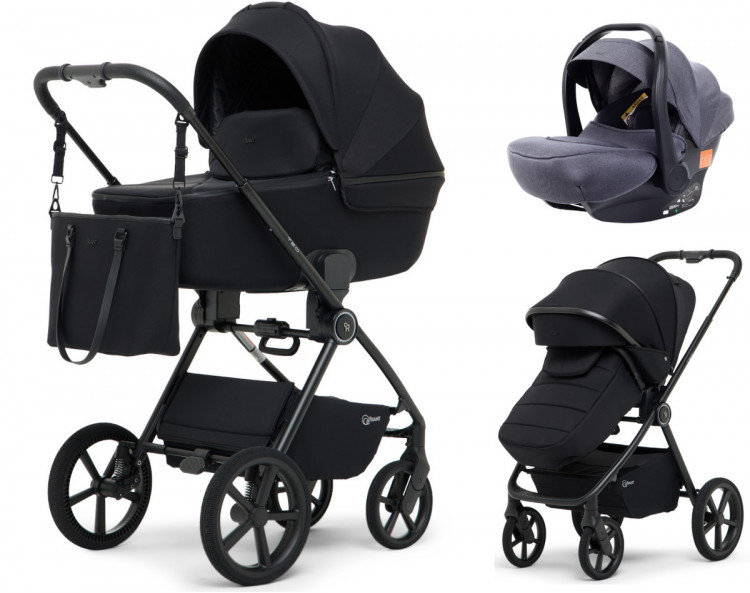 Детская коляска Rant Teo Soft 3 в 1 с автокреслом Carry Pro Graphite Black