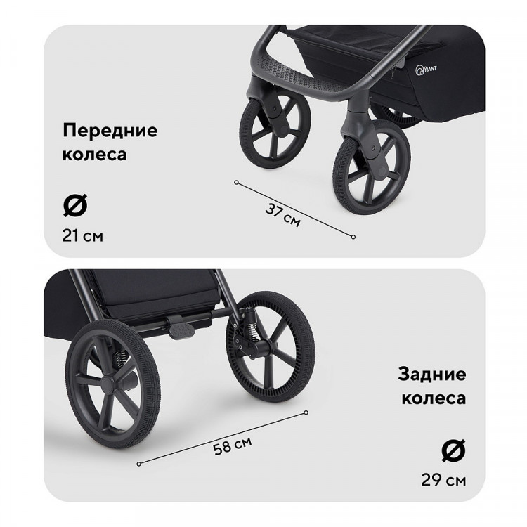Детская коляска Rant Teo Soft 3 в 1 с автокреслом Carry Pro Graphite Black