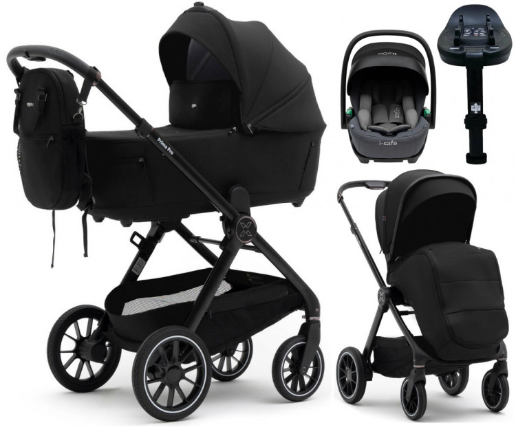Коляска Agex Prima Pro 4 в 1 с автокреслом i-Safe S Grey и базой APP626 Black (Черный) Коляска Agex Prima Pro 4 в 1 с автокреслом i-Safe S Grey и базой APP626 Black (Черный)