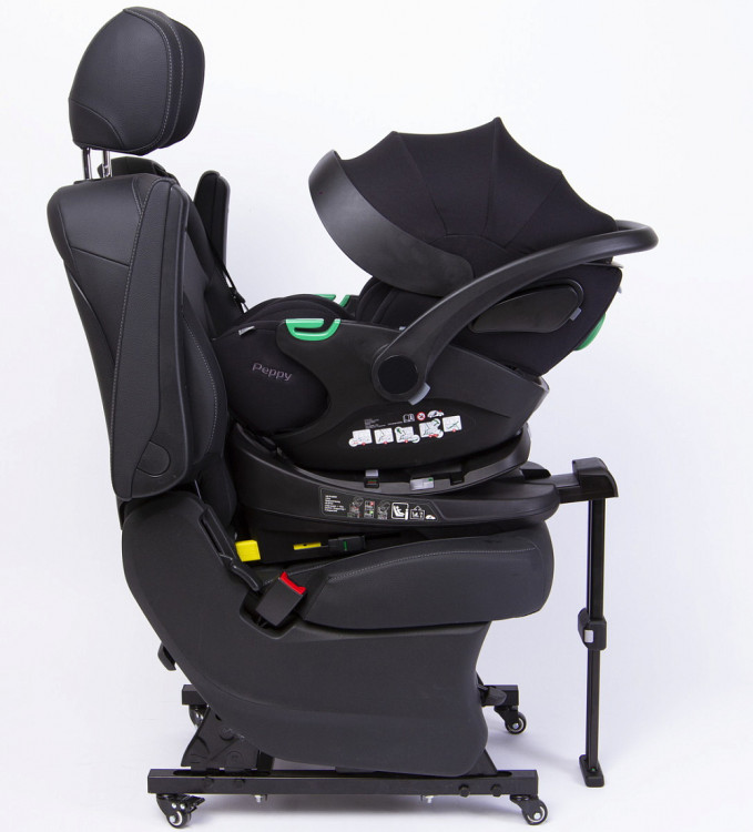Детская коляска Peppy Monaco Plus 4 в 1 с автокреслом Verona Black и базой Burgundy (винный), рама коричневая Детская коляска Peppy Monaco Plus 4 в 1 с автокреслом Verona Black и базой Burgundy (винный), рама коричневая