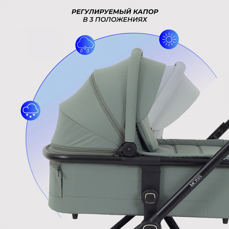 Детская коляска Rant Moss 3 в 1 с автокреслом Carry Pro Black Green Детская коляска Rant Moss 3 в 1 с автокреслом Carry Pro Black Green