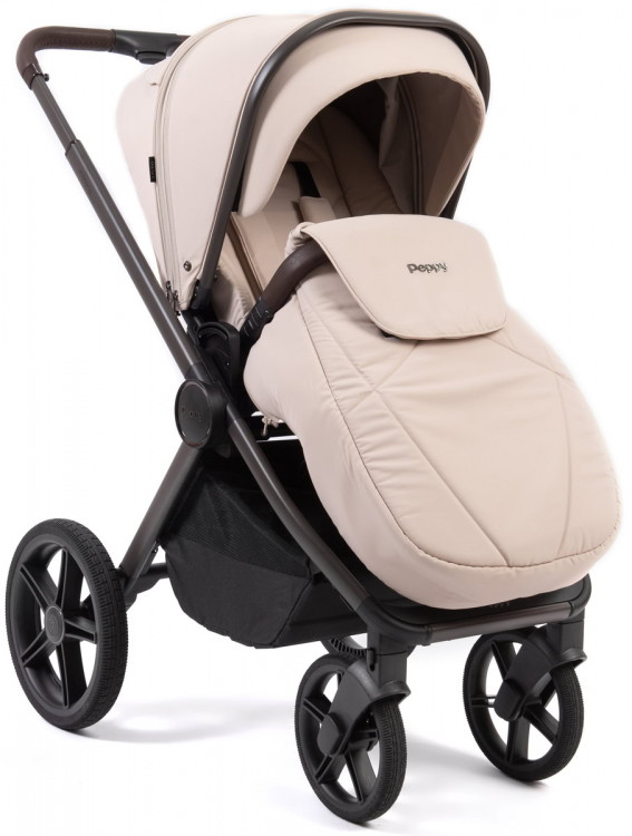Детская коляска Peppy Monaco Thermo 4 в 1 с автокреслом Verona Beige и базой Beige (молочный), рама серо-коричневая Детская коляска Peppy Monaco Thermo 4 в 1 с автокреслом Verona Beige и базой Beige (молочный), рама серо-коричневая