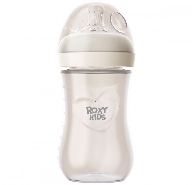 Бутылочка для кормления Roxy-Kids Natural, 240 мл, средний поток поток, 3+ RBTL-005-I слоновая кость