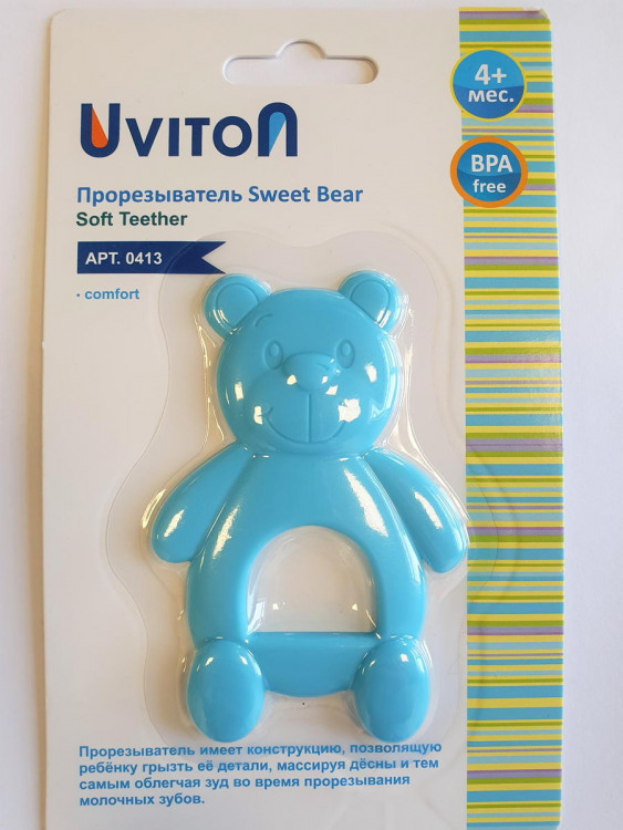 Прорезыватель Uviton Bear 0413 голубой