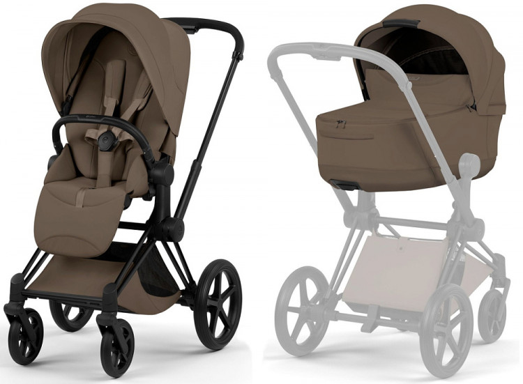 Коляска Cybex Priam V Matt Black Style Collection 2 в 1 Coconut Brown