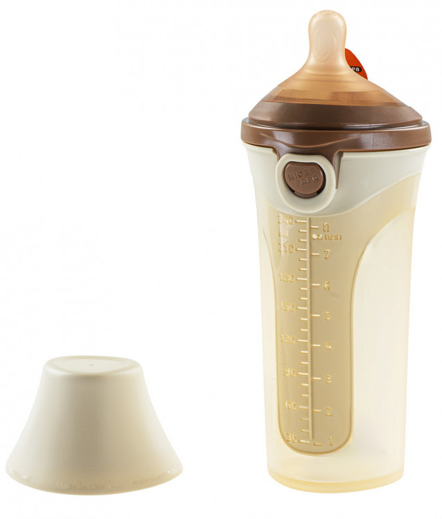 Бутылочка Nice Papa антиколики 240 мл. соска 0-3 мес Silicone NP-4946 Brown/коричневый