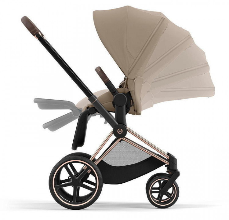 Коляска Cybex Priam IV Rosegold complete Cloud G3 Magic Black 3 в 1 Cozy Beige