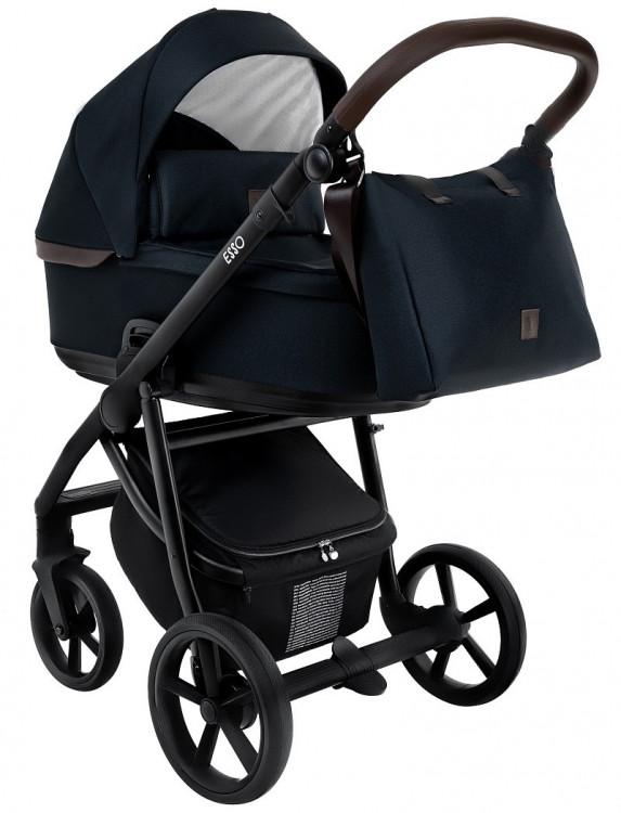 Детская коляска Roan Esso 3 в 1 с автокреслом Tutis Elo Lux EduSky Black ESS111/1 Caviar/Black